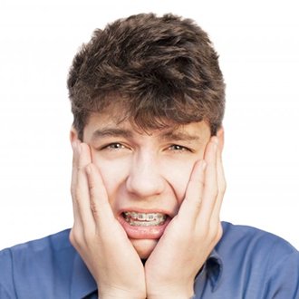 a patient suffering from oral pain