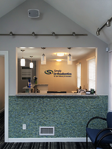 Reception desk in orthodontist's office