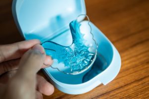 Closeup of retainer for braces in Holliston